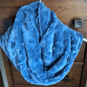 Faux Fur Cowl Scarf from Anthropologie -Blue